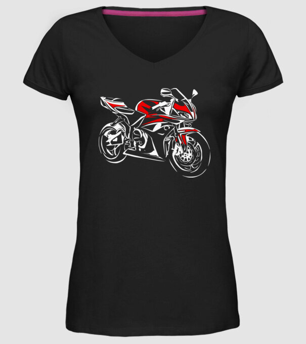 CBR600rr model negru pe tricou