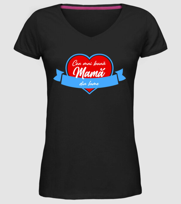 Cea mai bună mamă din lume model negru pe tricou