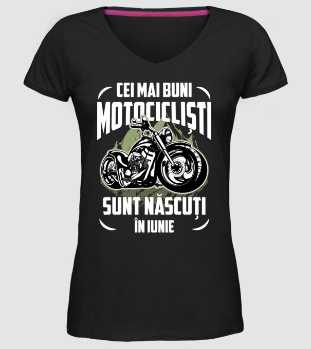 Cei mai buni motocicliști sunt născuți în Iunie model negru pe tricou