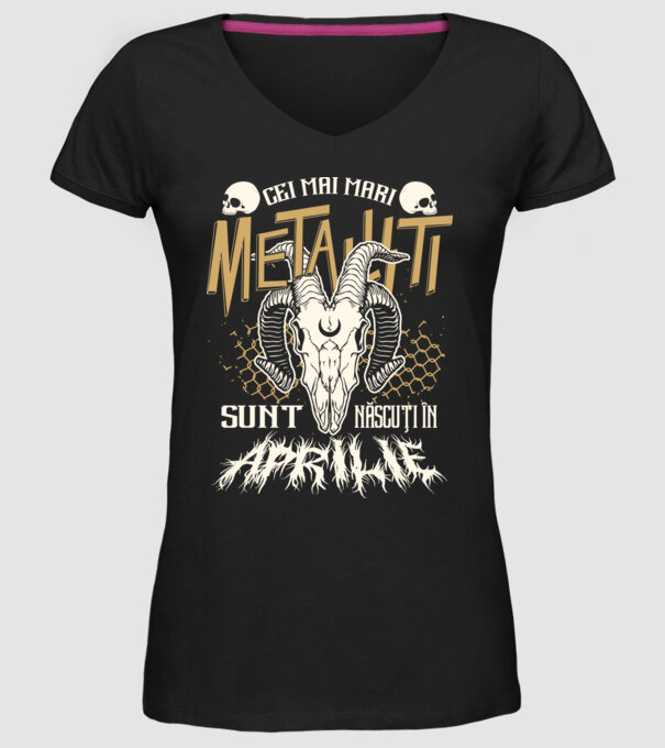 Cei mai mari metaliști sunt născuți în aprilie. model negru pe tricou