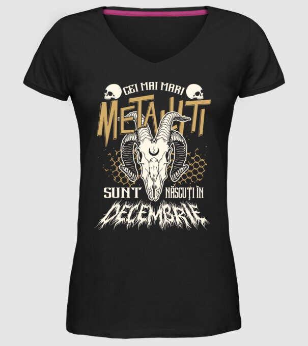 Cei mai mari metaliști sunt născuți în decembrie. model negru pe tricou