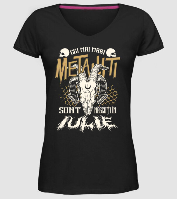 Cei mai mari metaliști sunt născuți în iulie. model negru pe tricou