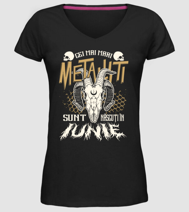 Cei mai mari metaliști sunt născuți în iunie. model negru pe tricou