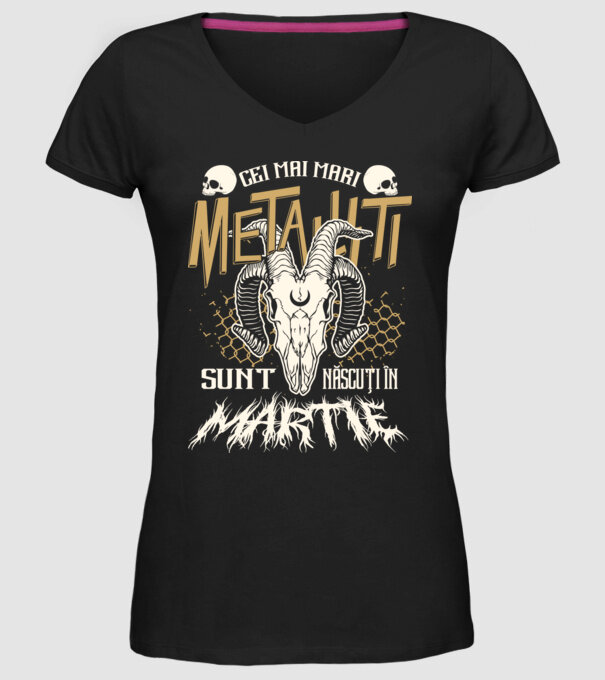 Cei mai mari metaliști sunt născuți în martie. model negru pe tricou