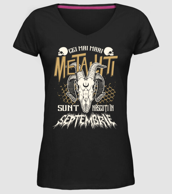 Cei mai mari metaliști sunt născuți în septembrie. model negru pe tricou