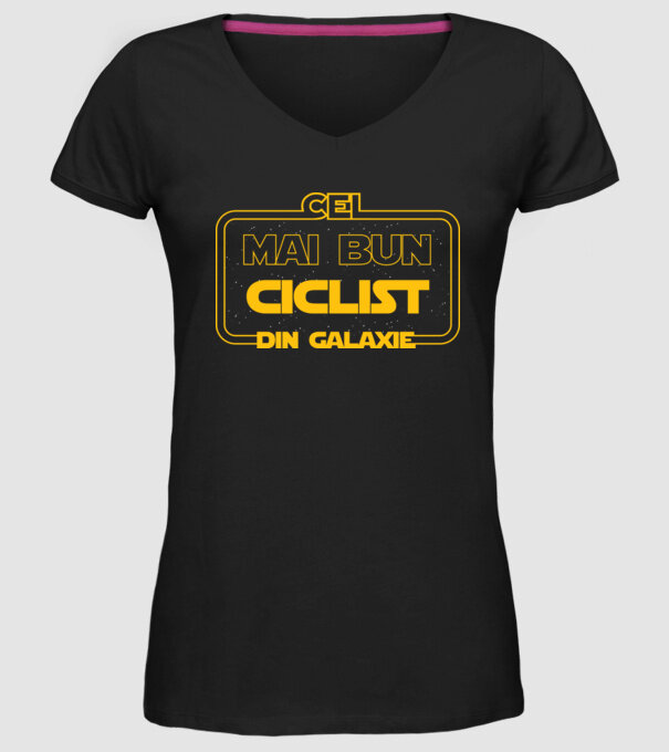 Cel mai bun ciclist din galaxie model negru pe tricou