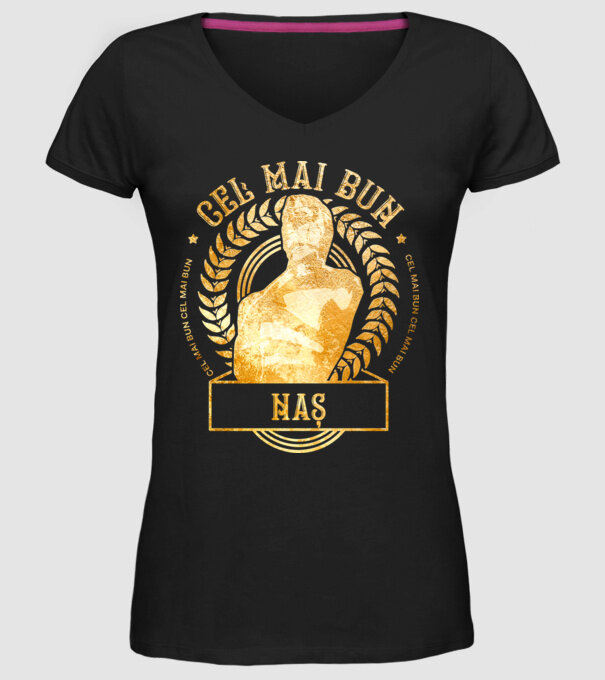 Cel mai bun naș model negru pe tricou