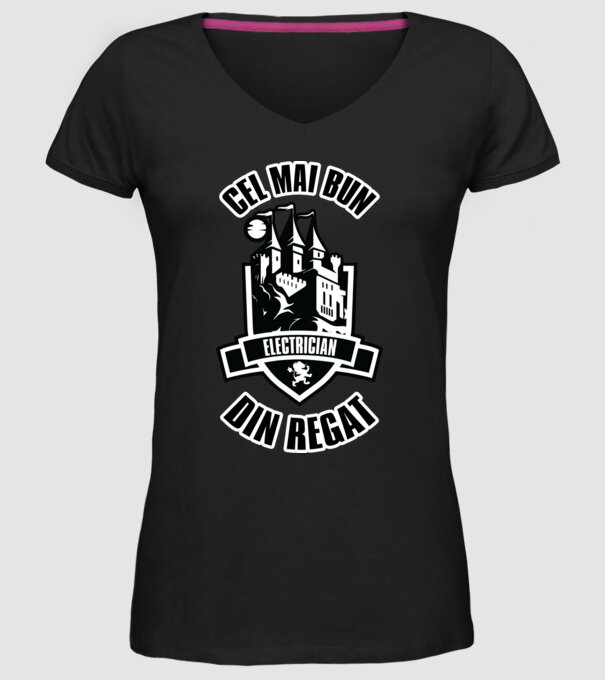 Cel mai bun electrician din regat model negru pe tricou