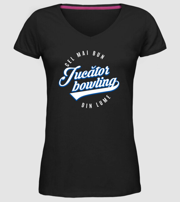 cel mai bun jucător bowling din lume model negru pe tricou