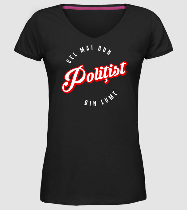 Cel mai bun POLIȚIST din lume model negru pe tricou