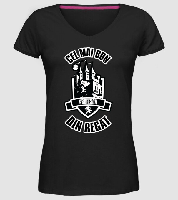 Cel mai bun profesor din regat model negru pe tricou