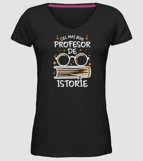 Cel mai bun profesor istorie model negru pe tricou