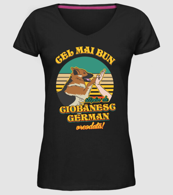 Cel mai bun stăpân de ciobănesc german vreodată! model negru pe tricou