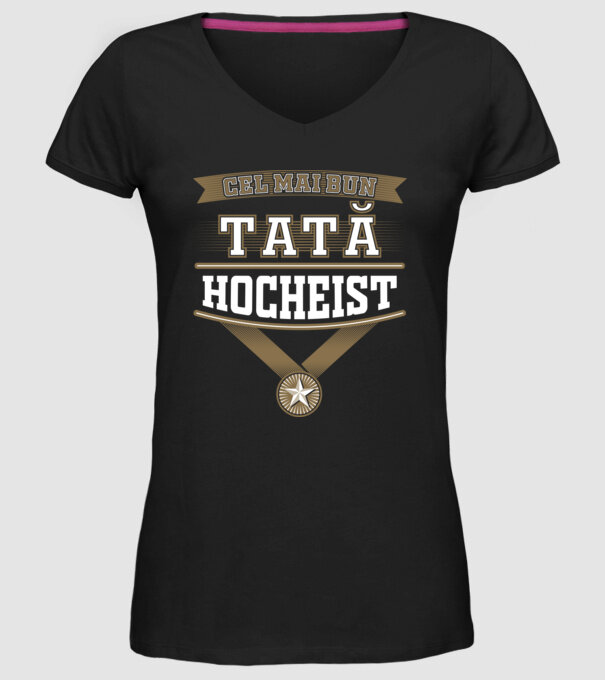 Cel mai bun tată hocheist model negru pe tricou