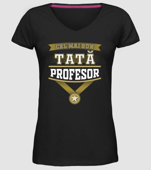 Cel mai bun tată profesor model negru pe tricou