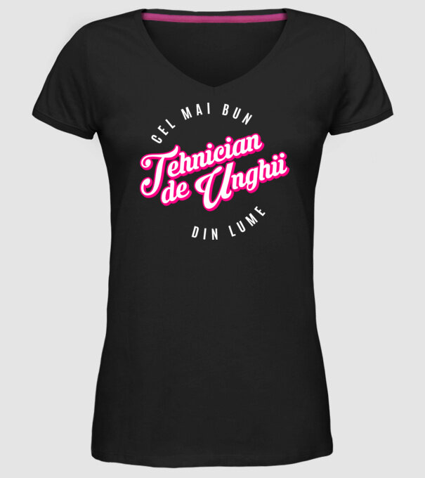 Cel mai bun tehnician de unghii din lume model negru pe tricou