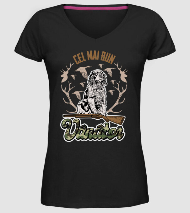 Cel mai bun vânător model negru pe tricou