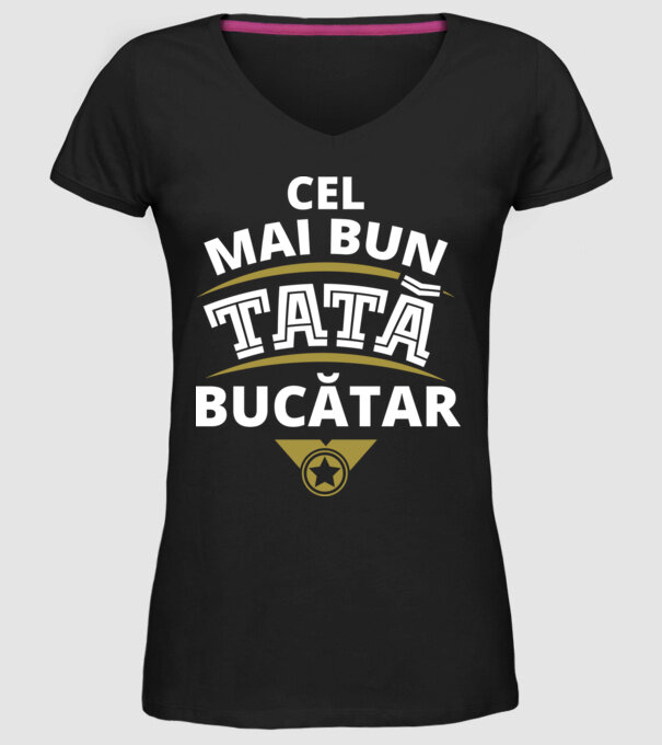 Cel mai bun tată bucătar model negru pe tricou