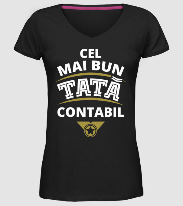 Cel mai bun tată contabil model negru pe tricou