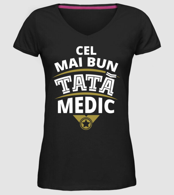 Cel mai bun tată medic model negru pe tricou