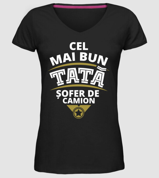 Cel mai bun tată șofer de camion model negru pe tricou