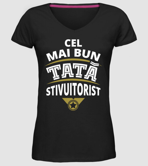 Cel mai bun tată stivuitorist model negru pe tricou