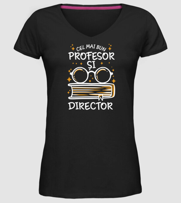 Cel mai profesor director model negru pe tricou