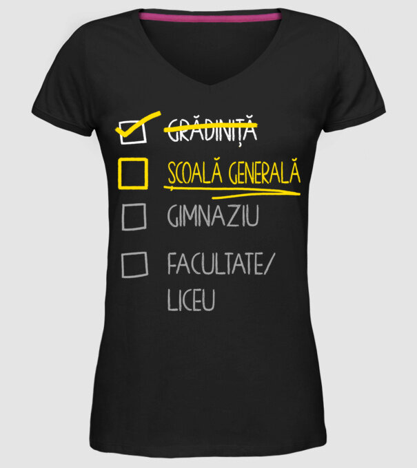 Cheklist educație - grădiniță negru model negru pe tricou