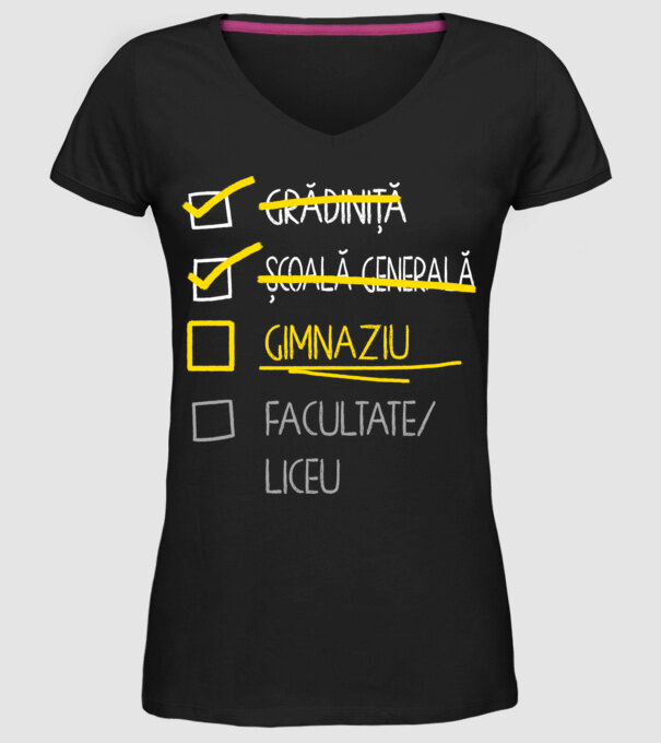 Cheklist educație - Școala primară negru model negru pe tricou