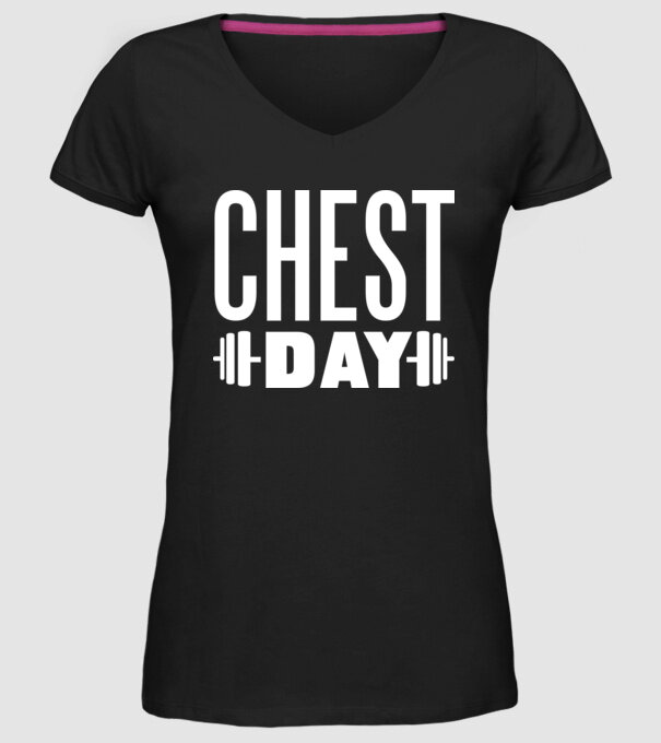 Chest day model negru pe tricou
