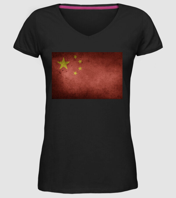 CHINA model negru pe tricou