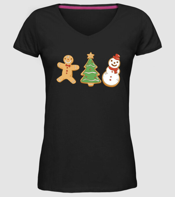 christmas cookies model negru pe tricou