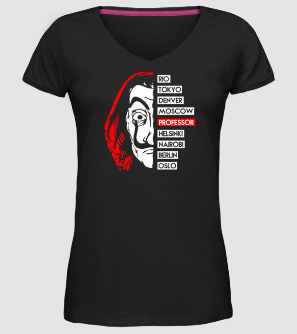 classic logo la casa de papel model negru pe tricou