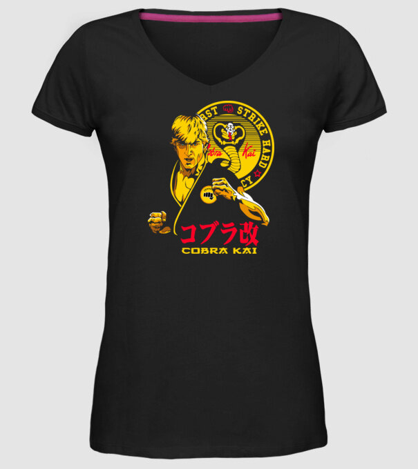 cobra kai poster model negru pe tricou