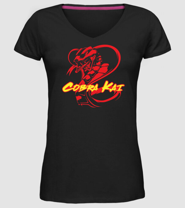 cobra kai simple model negru pe tricou