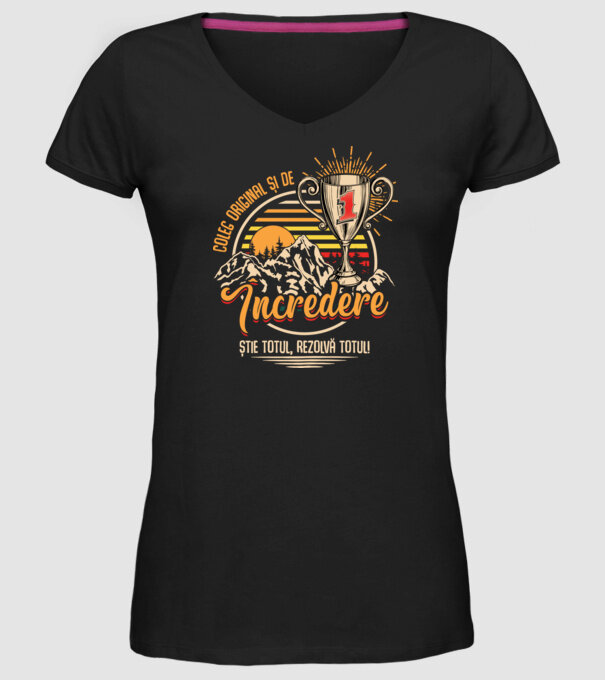 coleg original și de încredere model negru pe tricou
