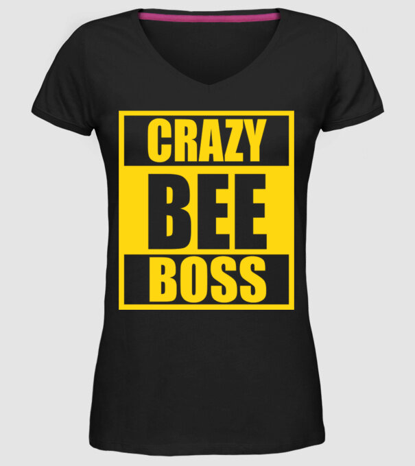 Crazy bee boss model negru pe tricou