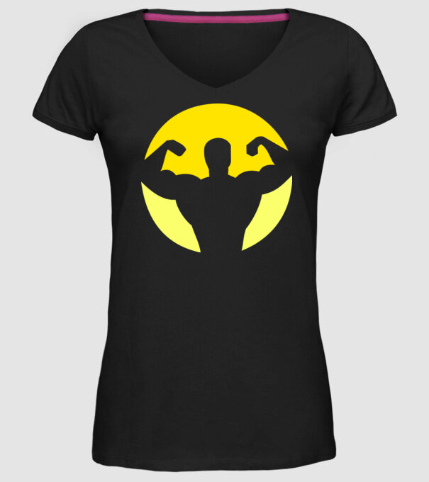 Culturism model negru pe tricou