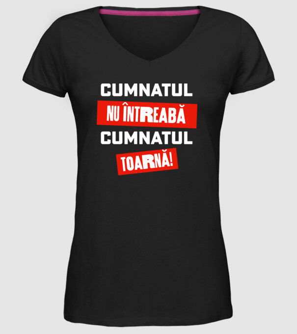 Cumnatul nu întreabă, cumnatul toarnă! model negru pe tricou