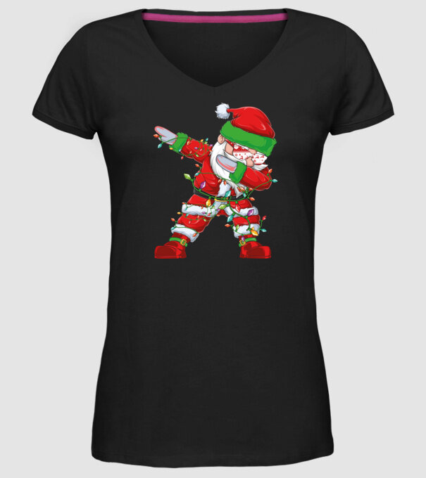 Dab Santa model negru pe tricou