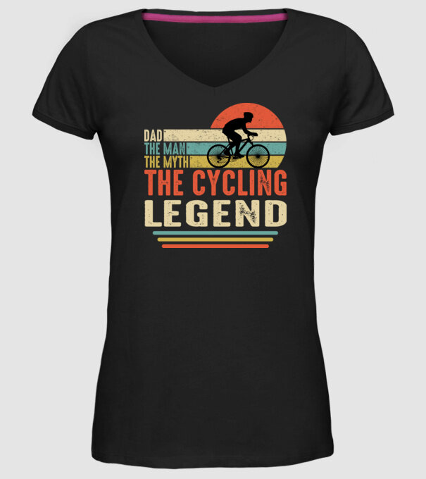 Dad the man, the myth, the cycling legend model negru pe tricou