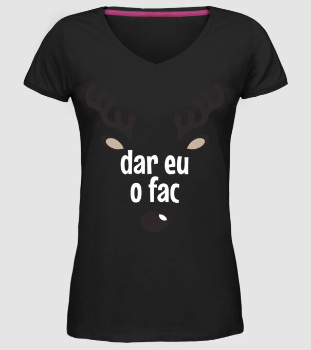Dar eu o fac crăciun chiar căprioară Negru model negru pe tricou