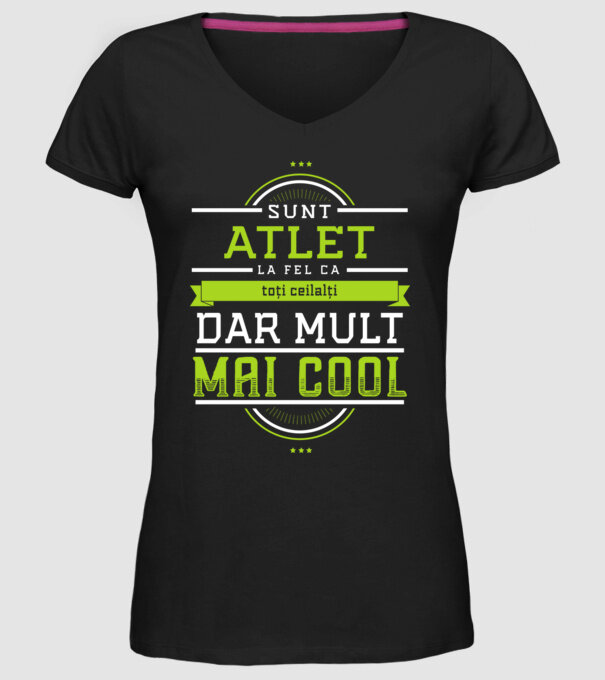 Sunt atlet, la fel ca toți ceilalți, dar mult mai cool model negru pe tricou
