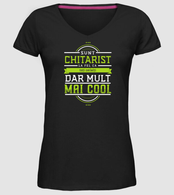 sunt chitarist, la fel ca toți ceilalți, dar mult mai cool model negru pe tricou
