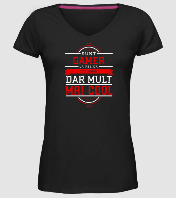 sunt gamer, la fel ca toți ceilalți, dar mult mai cool model negru pe tricou