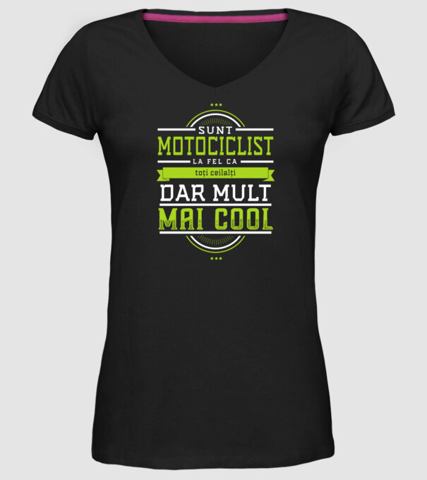 sunt motociclist, la fel ca toți ceilalți, dar mult mai cool model negru pe tricou