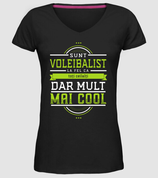 Sunt un voleibalist, la fel ca toți ceilalți, dar mult mai cool model negru pe tricou