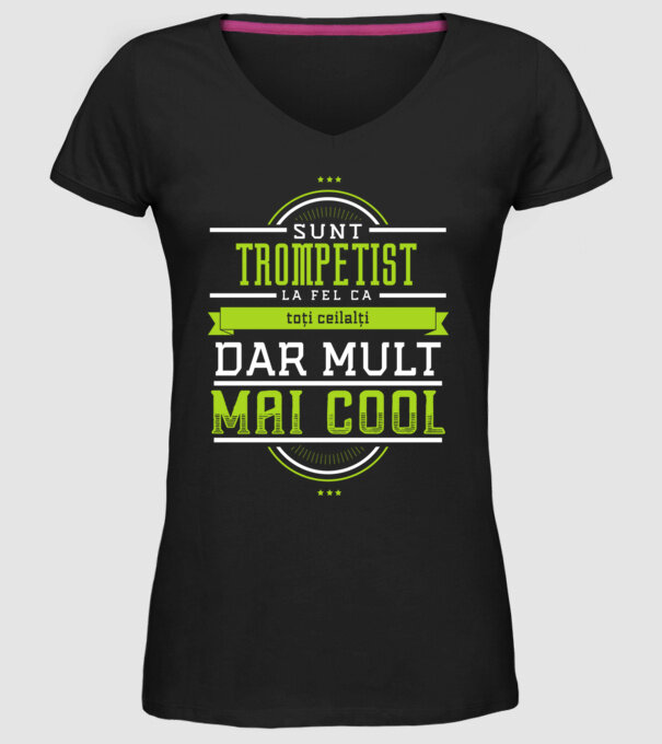sunt un trompetist, la fel ca toți ceilalți, dar mult mai cool model negru pe tricou