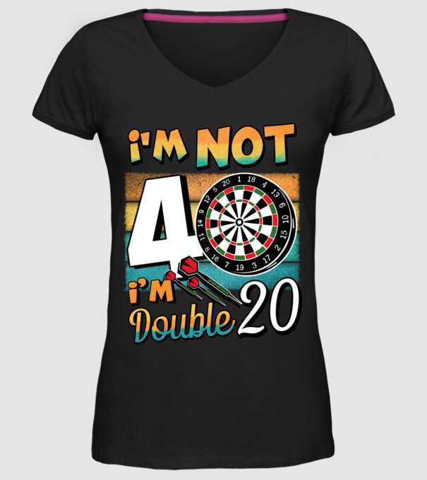 Darts Birthday 40 years old model negru pe tricou