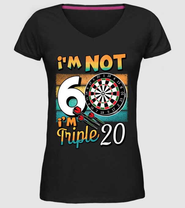 Darts Birthday 60 years old model negru pe tricou
